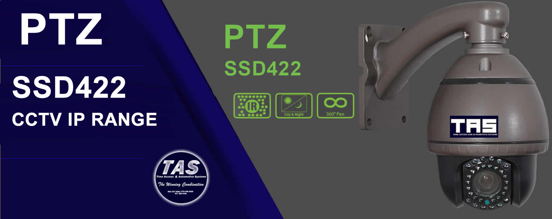 PTZ SSD442 CCTV MINI Cameras Analogue Bullet Range Product - MINI DOME PTZ CCTV IP Cameras security control banner